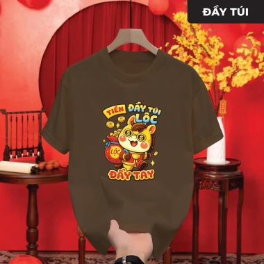 Áo thun TẾT 2.026 cổ tròn unisex đầy túi, co giãn tốt, in sắc nét, trẻ trung - 129k 6