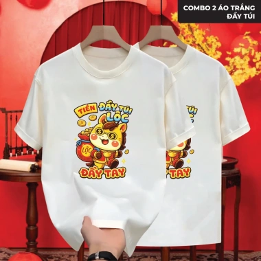 Áo thun TẾT 2.026 cổ tròn unisex đầy túi, co giãn tốt, in sắc nét, trẻ trung - 129k 9