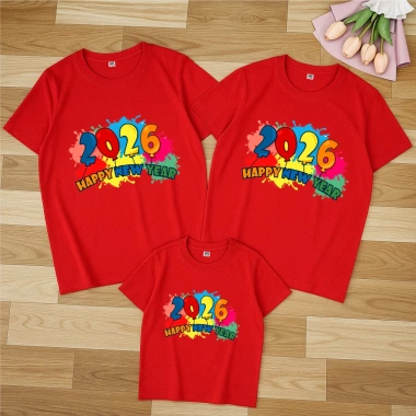 Áo thun tết 2.026 cotton mịn mát, áo thun gia đình tết 2.026 - Giá chỉ 30.000đ đồng phục Anh Nga