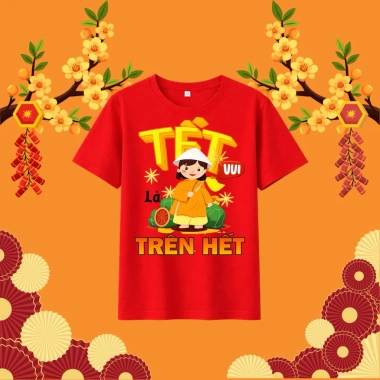 Áo Thun Tết 2.026 Form Basic Gia Đình Nhóm Công Ty Hoạ Tiết Tết Vui Trên Hết Viễn Phát Uniform Giá 72.750 VND