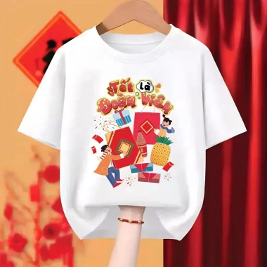 Áo thun tết 2.026 gia đình cotton mềm mịn thoáng mát, đẹp du xuân giá 56.700 VND 6