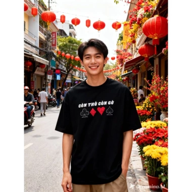 Áo Thun Tết 2.026 Kim Tuyến Còn Thở Còn Gỡ - Cặp Đôi Nam Nữ Form Rộng Cotton 100% Mềm Thoáng