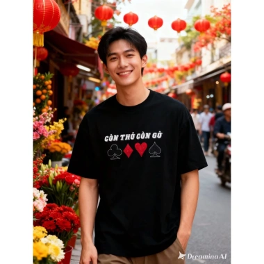 Áo Thun Tết 2.026 Kim Tuyến Còn Thở Còn Gỡ - Cặp Đôi Nam Nữ Form Rộng Cotton 100% Mềm Thoáng