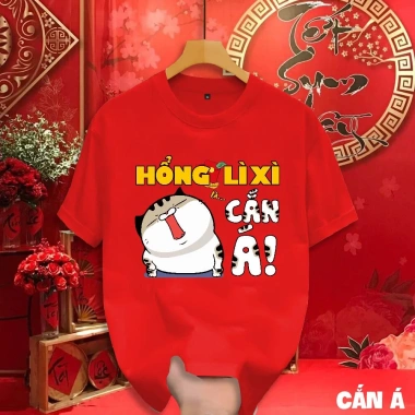 Áo thun tết 2.026 mẫu Hông Lì Xì Cắn Á - Đồng phục gia đình họa tiết đẹp, thoáng mát, size 6‑90kg, giá ưu đãi 45.080₫