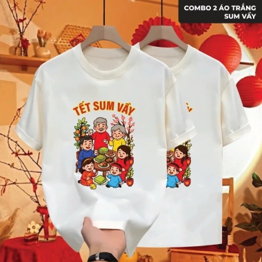 Áo Thun Tết 2.026 SUM VẦY Unisex Hạnh Phúc Cổ Tròn Vải CVC Cá Sấu Không Xù In Sắc Nét 8 Áo Thun Tết 2.026 SUM VẦY Unisex Hạnh Phúc Cổ Tròn Vải CVC Cá Sấu Không Xù In Sắc Nét 8