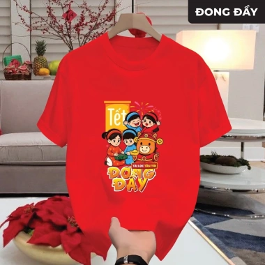 Áo Thun Tết 2.026 Unisex Nam Nữ Cổ Tròn Vải CVC Cá Sấu Mềm Mại Co Giãn In Đẹp Du Xuân