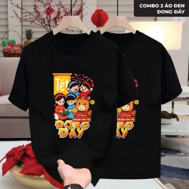 Áo Thun Tết 2.026 Unisex Nam Nữ Cổ Tròn Vải CVC Cá Sấu Mềm Mại Co Giãn In Đẹp Du Xuân