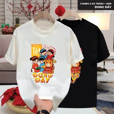 Áo Thun Tết 2.026 Unisex Nam Nữ Cổ Tròn Vải CVC Cá Sấu Mềm Mại Co Giãn In Đẹp Du Xuân