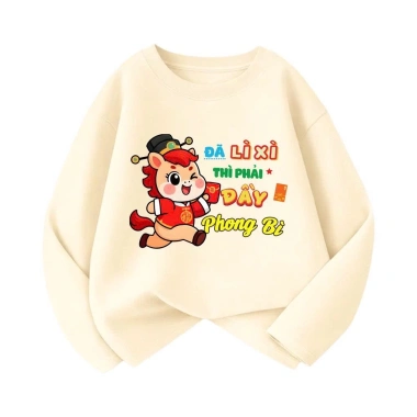 Áo thun Tết dài tay unisex cotton mềm mát size 8-97kg - Phong cách trẻ trung 2 Áo thun Tết dài tay unisex cotton mềm mát size 8-97kg - Phong cách trẻ trung 2