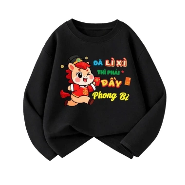 Áo thun Tết dài tay unisex cotton mềm mát size 8-97kg - Phong cách trẻ trung 3 Áo thun Tết dài tay unisex cotton mềm mát size 8-97kg - Phong cách trẻ trung 3