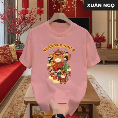 Áo Thun Unisex Tết 2.026 Xuân Ngọ Cổ Tròn Vải Mềm Mịn In Sắc Nét Mặc Đẹp Đi Chơi 109k