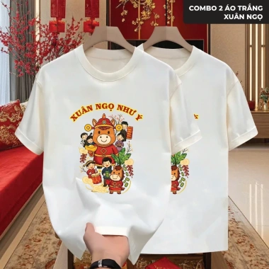 Áo Thun Unisex Tết 2.026 Xuân Ngọ Cổ Tròn Vải Mềm Mịn In Sắc Nét Mặc Đẹp Đi Chơi 109k