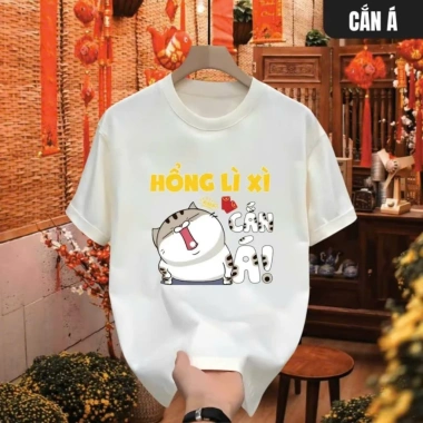 Áo thun unisex Tết cổ tròn Hồng Lì Xì Cắn Á - cotton mềm mại, in trẻ trung, giá 52.500₫ 9 Áo thun unisex Tết cổ tròn Hồng Lì Xì Cắn Á - cotton mềm mại, in trẻ trung, giá 52.500₫ 9