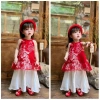Áo yếm tơ Tết + chân váy lụa bóng mềm mịn, tặng mấn, giá ưu đãi 149.000 VND 6
