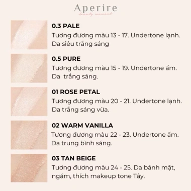 APERIRE Phấn Nước Kiềm Dầu Day Dream Cover Cushion SPF50+ PA++++ Che Khuyết Điểm 390k