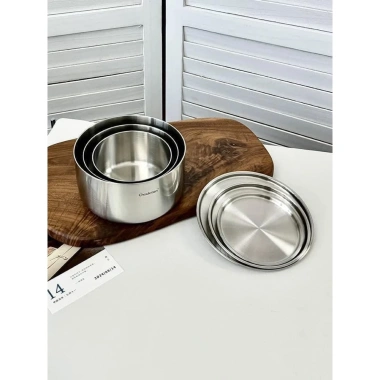 Âu inox Chockmen nắp đậy 10-12-14cm - Đựng nước sốt, nước chấm, bảo quản tủ lạnh, chỉ 259.000