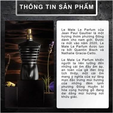 Auth Nước hoa nam Jean Paul Gaultier Le Male Le Parfum 10ml 20ml chính hãng giảm giá 300k