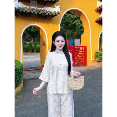 Bà Ba Nữ Gấm Cao Cấp Form Suông Thanh Lịch - Mặc Lễ Tết, Đi Chùa, Du Xuân