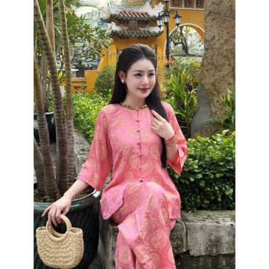 Bà Ba Nữ Gấm Cao Cấp Form Suông Thanh Lịch - Mặc Lễ Tết, Đi Chùa, Du Xuân