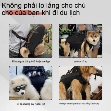 Ba lô chó đa chức năng - Túi xách thú cưng di động, dây đai an toàn, giảm 18% 4