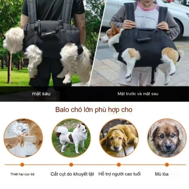 Ba lô chó đa chức năng - Túi xách thú cưng di động, dây đai an toàn, giảm 18% 6