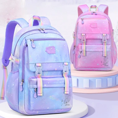 Ba lô công chúa Doremi canvas chống nước mòn, thoáng khí, sức chứa lớn gradient thời trang bé 4
