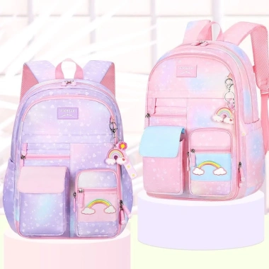 Ba lô công chúa Doremi canvas chống nước mòn, thoáng khí, sức chứa lớn gradient thời trang bé 6