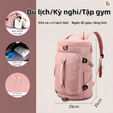Ba lô du lịch đa năng vải Oxford, có ngăn giày, túi gym và học, giá chỉ 190.000₫