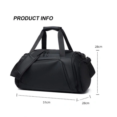 Ba lô du lịch FASHYUNER Xám Đen - Túi Duffel PU dung tích lớn, tách ướt khô, phù hợp tập thể dục, giá 374.436 VND