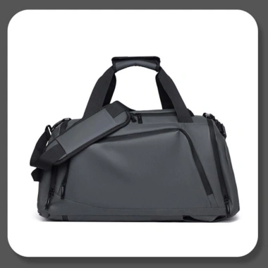 Ba lô du lịch FASHYUNER Xám Đen - Túi Duffel PU dung tích lớn, tách ướt khô, phù hợp tập thể dục, giá 374.436 VND
