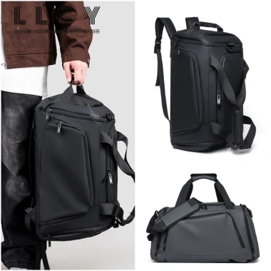 Ba lô du lịch LLCY Duffel PU sức chứa lớn, thời trang chống thấm nước, túi tập thể dục đa năng
