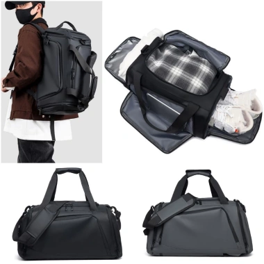Ba lô du lịch LLCY Duffel PU sức chứa lớn, thời trang chống thấm nước, túi tập thể dục đa năng