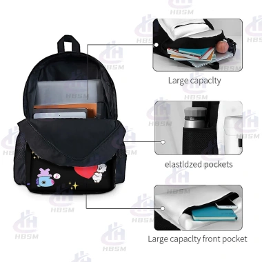 Ba lô học sinh BT21 BTS - Sức chứa lớn, thiết kế đơn giản, phù hợp cho trường học, du lịch, leo núi - 421.593 VND 4 Ba lô học sinh BT21 BTS - Sức chứa lớn, thiết kế đơn giản, phù hợp cho trường học, du lịch, leo núi - 421.593 VND 4