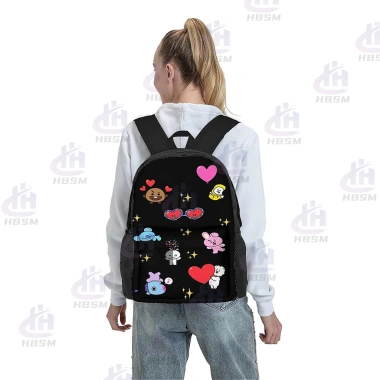 Ba lô học sinh BT21 BTS - Sức chứa lớn, thiết kế đơn giản, phù hợp cho trường học, du lịch, leo núi - 421.593 VND