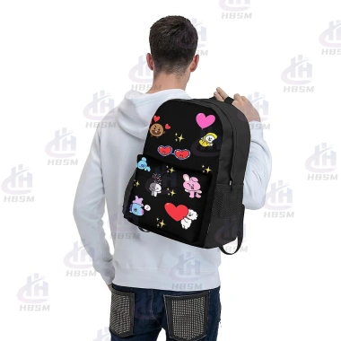 Ba lô học sinh BT21 BTS - Sức chứa lớn, thiết kế đơn giản, phù hợp cho trường học, du lịch, leo núi - 421.593 VND