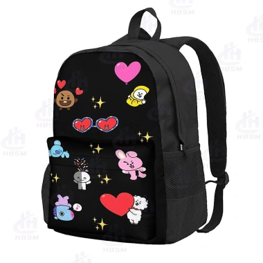 Ba lô học sinh BT21 BTS - Sức chứa lớn, thiết kế đơn giản, phù hợp cho trường học, du lịch, leo núi - 421.593 VND