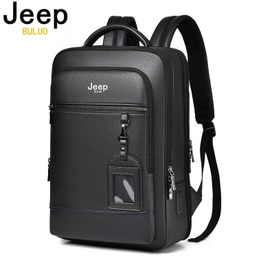 Ba lô Jeep Buluo nam da thật 15.6 da bò đen, chất lượng cao du lịch văn phòng, giá 981.720