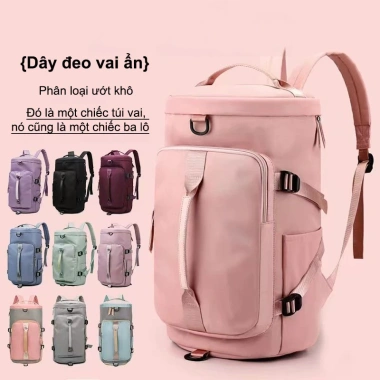 Ba lô kiêm túi du lịch đa năng, ngăn giày, vải Oxford, thích hợp học, thể thao, giá giảm 150.888đ