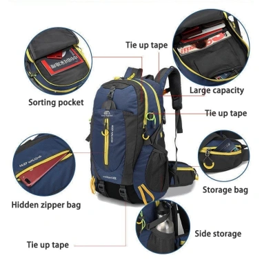 Ba Lô Leo Núi Chống Thấm Nước 30-40L Dung Lượng Lớn, Đệm Lưng Thoáng, Giá 646.084 VND