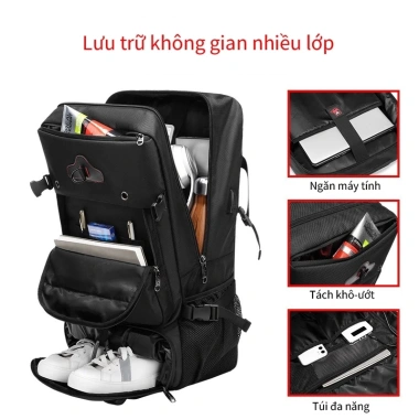 Ba lô leo núi đa năng 35-80L chống thấm nước, ngăn giày, ngăn laptop 17 inch 580k
