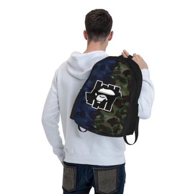 Ba lô máy tính Bape mèo 17 inch - Túi du lịch cắm trại lớn, đi bộ đường dài