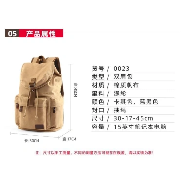 Ba Lô Nam Retro Canvas Thời Trang – Dung Lượng Lớn, Túi Máy Tính, Du Lịch – 358.560 VND 9