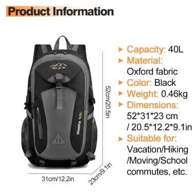 Ba lô Newboler 40L du lịch cắm trại - Siêu nhẹ, đa năng, phù hợp xe đạp & leo núi, giảm 23%