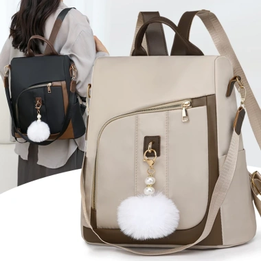 Ba lô nữ du lịch vải bạt chống thấm, thanh lịch, họa tiết dễ thương - Chỉ 192.000₫