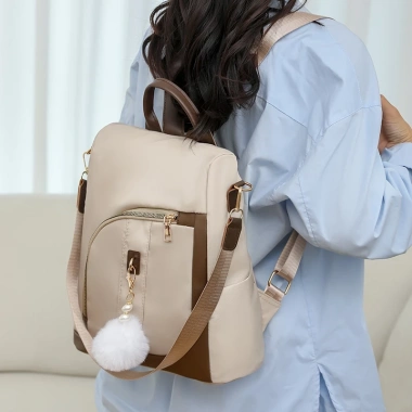 Ba lô nữ du lịch vải bạt chống thấm, thanh lịch, họa tiết dễ thương - Chỉ 192.000₫