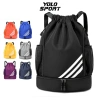 Ba lô thể thao đa năng dây rút 3 sọc, gập gọn, ngăn giày, chống thấm, phù hợp tập gym, đi học 195k