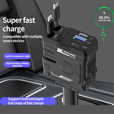 Ba phích cắm sạc nhanh USB cho ô tô cắm và rút một lần giá 152.000₫