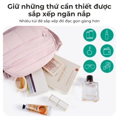 BAGSMART Túi đeo chéo nữ nhẹ kiểu Tote chần bông, ví nhỏ tiện mua sắm du lịch - 355.300 VND 3 BAGSMART Túi đeo chéo nữ nhẹ kiểu Tote chần bông, ví nhỏ tiện mua sắm du lịch - 355.300 VND 3
