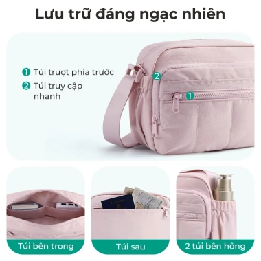 BAGSMART Túi đeo chéo nữ nhẹ kiểu Tote chần bông, ví nhỏ tiện mua sắm du lịch - 355.300 VND 4 BAGSMART Túi đeo chéo nữ nhẹ kiểu Tote chần bông, ví nhỏ tiện mua sắm du lịch - 355.300 VND 4