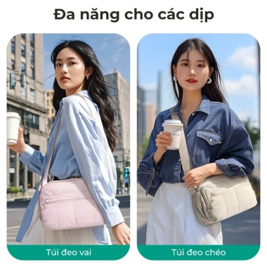 BAGSMART Túi đeo chéo nữ nhẹ kiểu Tote chần bông, ví nhỏ tiện mua sắm du lịch - 355.300 VND